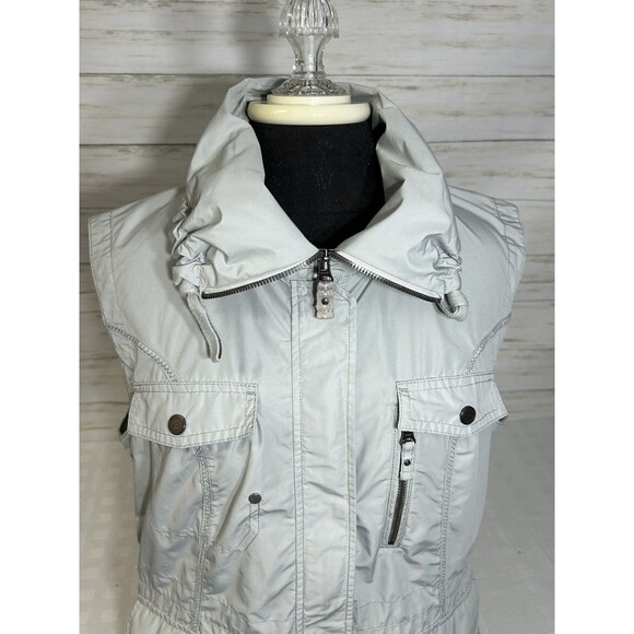 Eddie Bauer TRAVEX Trekker Vest Women's LARGE Light Gray Utility Field POCKETS - Picture 2 of 16